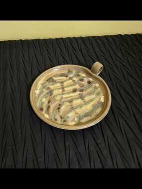 Ballou Pottery Plate with Yellow, Brown and Green Glaze